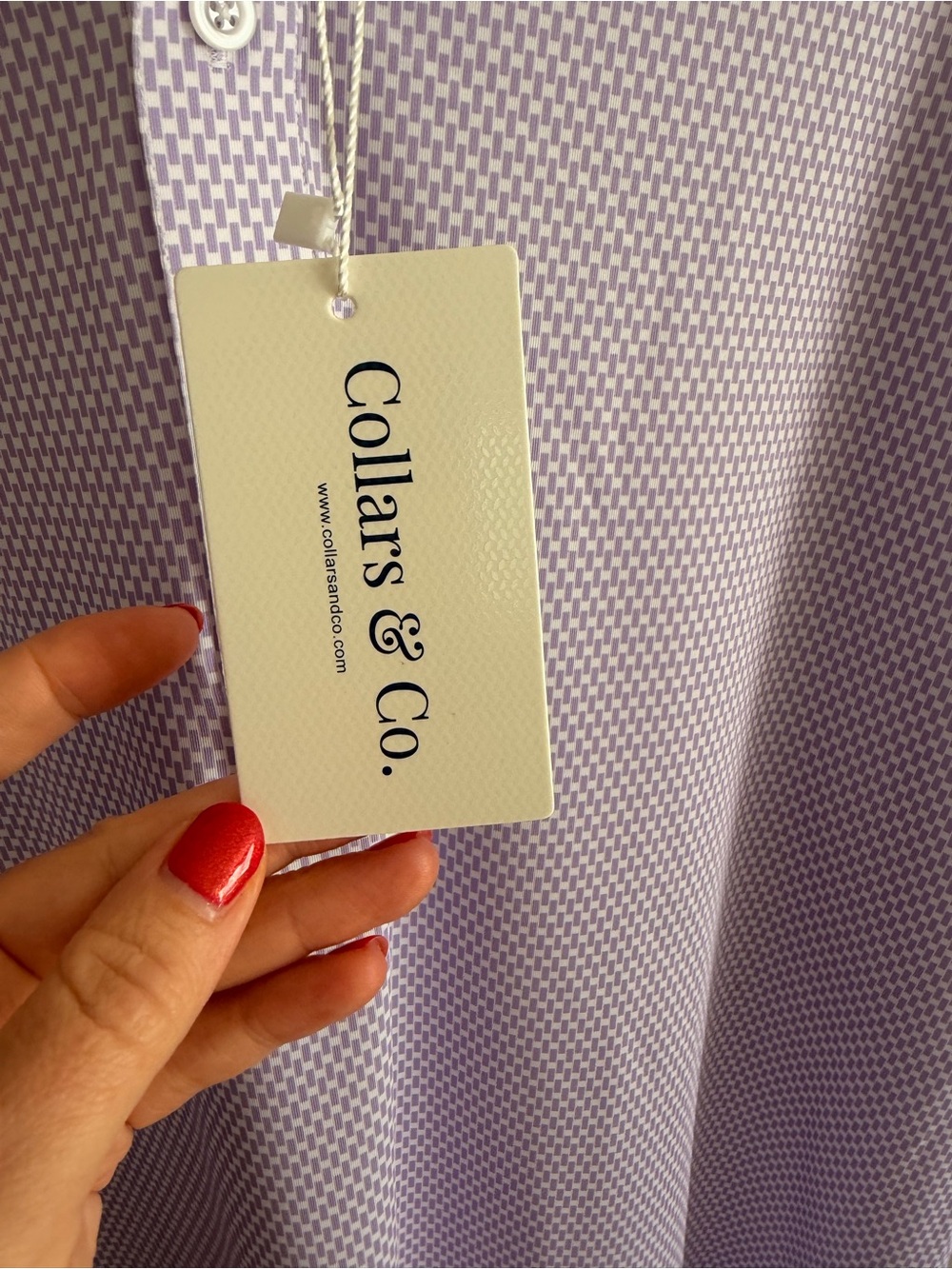Collars & Co Featherweight Flex Vantage Lavender Polo Shirt for Men size XL - Picture 5 of 6